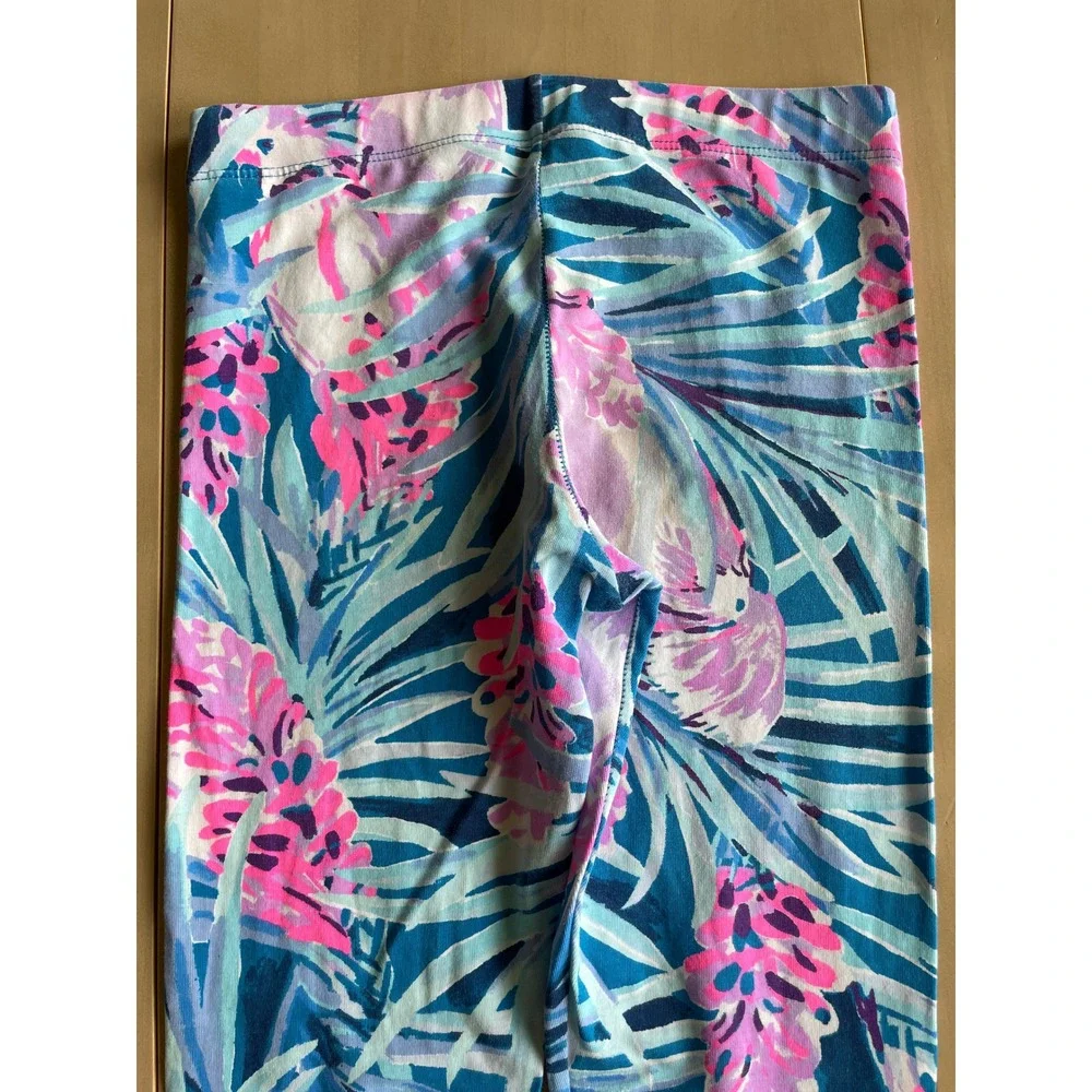 Lilly Pulitzer Cotton Leggings Girls Kids Sz LG (8/10) Mr. Peacock Tweetheart